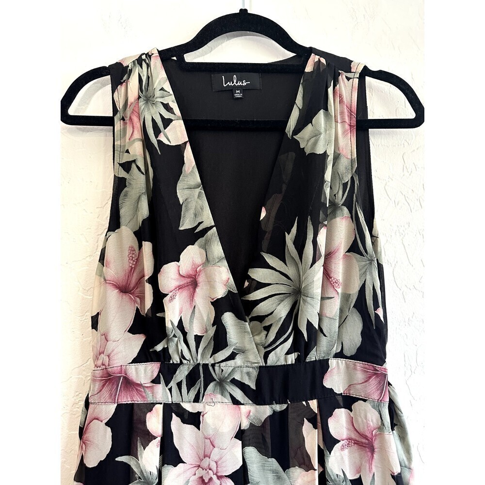 Lulu’s Woman's Sleeveless Floral Maxi Dress Size M Travel Vacay Boho Event - Picture 11 of 16